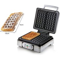 Domo - Doppel Waffeleisen für 2 dicke belgische Waffeln mit Timer 16x10cm von Domo