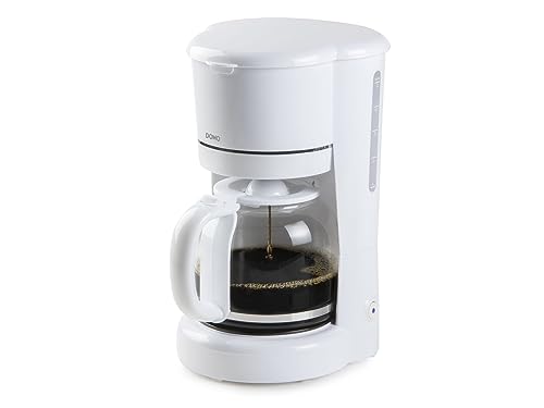 Domo Filterkaffeemaschine Weiß, 1,5 Liter 12 Tassen - mit Glaskanne - Warmhaltefunktion von Domo