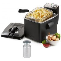 Domo - Kaltzonen Fritteuse Edelstahl mit Filter 4,5Ltr. 3200W & Salzstreuer Domo - Kaltzonen Fritteuse Edelstahl mit Filter 4,5Ltr. 3200W & Salzstreuer von Domo