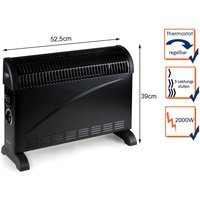 Domo - Konvektor Heizung, Elektroheizer für 25m² Räume - 2000 Watt von Domo