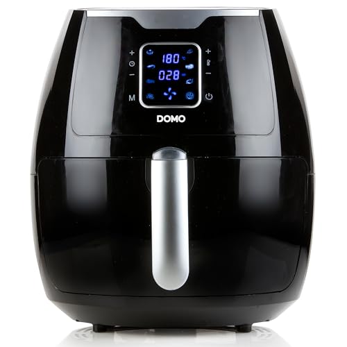 DOMO DO513FR Airfryer Heißluftfritteuse XXL 5,5 l,Schwarz/Silberfarben von Domo