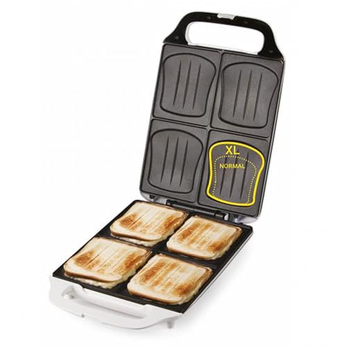 XXL Familien-Sandwich-Toaster DOMO DO9064C Sandwichmaker für 4 Sandwiches in Muschelform, Weiß von Domo