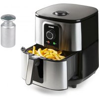 Domo - xxl Heißluftfritteuse Edelstahl, mit Timer 5,5Ltr. 1800W & Salzstreuer von Domo