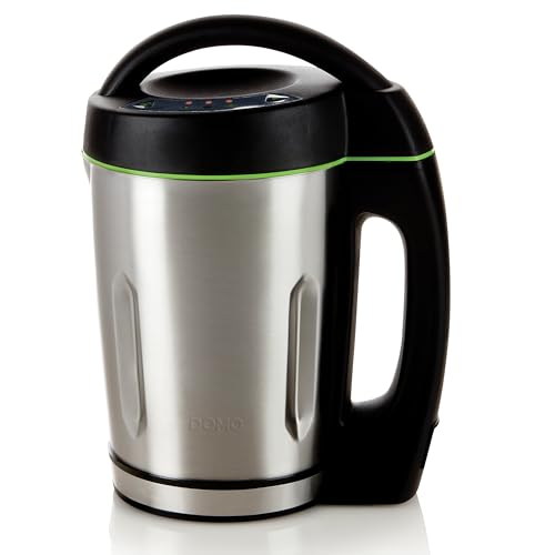 DOMO DO498BL Suppenmacher – 1,6 Liter - Standmixer mit 3 automatischen Programmen - Edelstahl/Schwarz von Domo