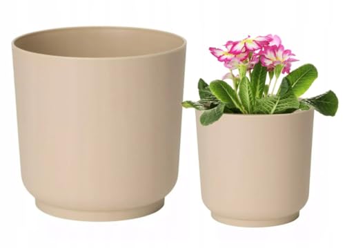 DomoDomo Eco Recycled Blumentopf Beige – Nachhaltiger, umweltfreundlicher Blumentopf, 15x14,9 cm, klassisch, matt, modern, in Jute-Optik von DomoDomo