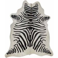 Echtes Kuhfell Teppich Mit Haaren Handverlesen Zebra Druck Weiß Schwarz Ethno Wild Safari 405 Verschiedene Größen Premium Leder Qualität von DomoFashion