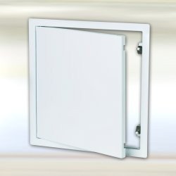 Domodul ® Revisionsklappe Revisionstür Stahl, weiß Schnappverschluss - Druckverschluss, Einbaumaß Breite x Höhe:300 x 300 mm von Domodul