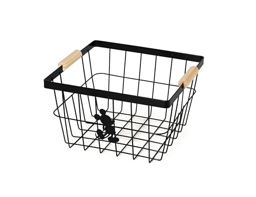 Disney Mickey Mouse Korb aus Metall mit Holzgriffen Disney Mickey Mouse Korb aus Metall mit Holzgriffen von Domopak Living