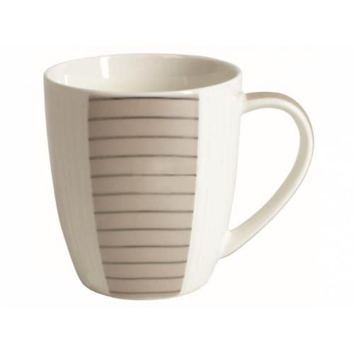 Domotti Kaffeebecher Welle 330 ml 8,5 x 5,5 x 9,5 cm Keramik Coffee Mug Kaffeetasse Kaffee Tee modernes Muster Streifen weiß ecru grau Domotti Kaffeebecher Welle 330 ml 8,5 x 5,5 x 9,5 cm Keramik Coffee Mug Kaffeetasse Kaffee Tee modernes Muster Streifen weiß ecru grau von Domotti