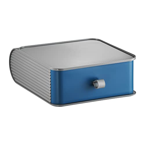 Domotti Schublade 17,5 x 19,5 x 7 cm Marineblau grau Aufbewahrungsbox Sortierer Aufbewahrungsschublade Box Kunststoff modern Bunte Farben von Domotti