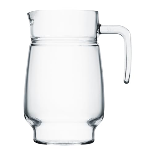 Domotti Wasserkrug 1,8 Liter Glas Delight Rund Transparent mit Henkel Spülmaschinenfest 1 Stück von Domotti