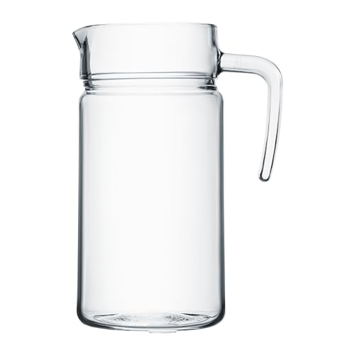 Domotti Wasserkrug aus Glas 1,8 l Delight Rund Transparent Glas mit Henkel Spülmaschinenfest 1 Stück von Domotti