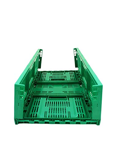 Domplex Polypropylen-Kunststoff-Aufbewahrungsbox, faltbar, faltbar, faltbar, faltbar, faltbar, 600 x 400 x 230 mm (mm), stapelbar, Grün von Domplex