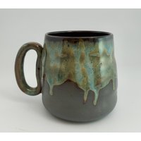 Handgemachte Steinzeug-Tasse 17 Oz Personalisierte Glasierte Keramik, Hergestellt in Großbritannien von Domspottery