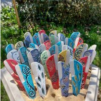 Unbeschreiblich Steingut Garten Marker Mittelgroß Veggie Herb Tag von Domspottery