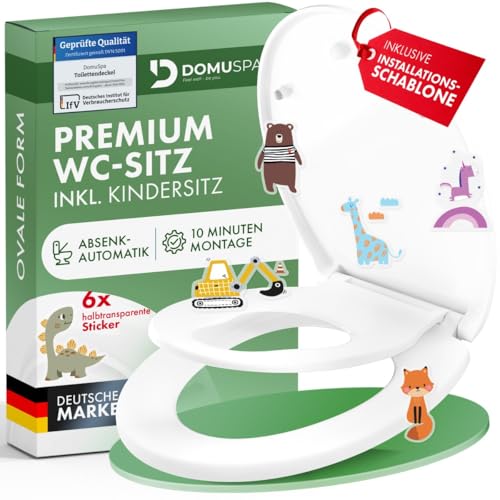 DomuSPA Toilettendeckel - WC Sitz mit Absenkautomatik - antibakterieller Toilettensitz Kinder + Quick-Release Funktion - Kinder Toilettensitz - Klodeckel mit Kindereinsatz - WC Sitz Kinder DomuSPA Toilettendeckel - WC Sitz mit Absenkautomatik - antibakterieller Toilettensitz Kinder + Quick-Release Funktion - Kinder Toilettensitz - Klodeckel mit Kindereinsatz - WC Sitz Kinder von DomuSPA