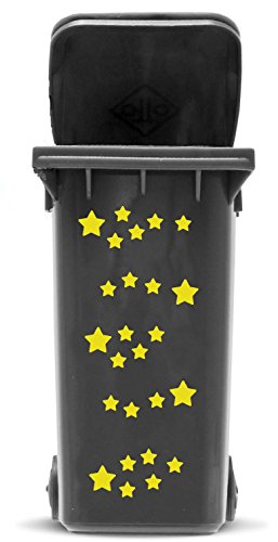 Aufkleber Set Sterne, Wetterfester Außenbereich Sticker für Mülltonne, Mülleimer, Auto, Laptop, Stern in 2 Größen, Farbe:elfenbein von JustHouseSigns