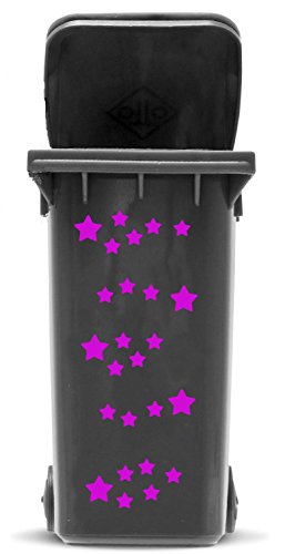 Aufkleber Set Sterne, Wetterfester Außenbereich Sticker für Mülltonne, Mülleimer, Auto, Laptop, Stern in 2 Größen, Farbe:lila von JustHouseSigns