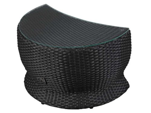 Domus Ventures Beistelltisch mit Glasplatte, passend zur Paradiso Lounge in Black Braids von Domus Ventures