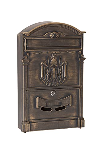 ARREGUI Residencia D-2151/B Individueller Briefkasten aus Aliminium im klassischen Stil, Größe M (DIN A4), Bronze, 42 x 26 x 9 cm von ARREGUI