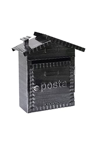 ARREGUI Rustica D-2202 Metall-Briefkasten im rustikalen Stil, Post, Wandbriefkasten für den Außenbereich mit Dach, Einfache Montage, Schwarz gebürstet, Größe S (DIN A5) -32,5 x 28,5 x 11 cm ARREGUI Rustica D-2202 Metall-Briefkasten im rustikalen Stil, Post, Wandbriefkasten für den Außenbereich mit Dach, Einfache Montage, Schwarz gebürstet, Größe S (DIN A5) -32,5 x 28,5 x 11 cm von ARREGUI