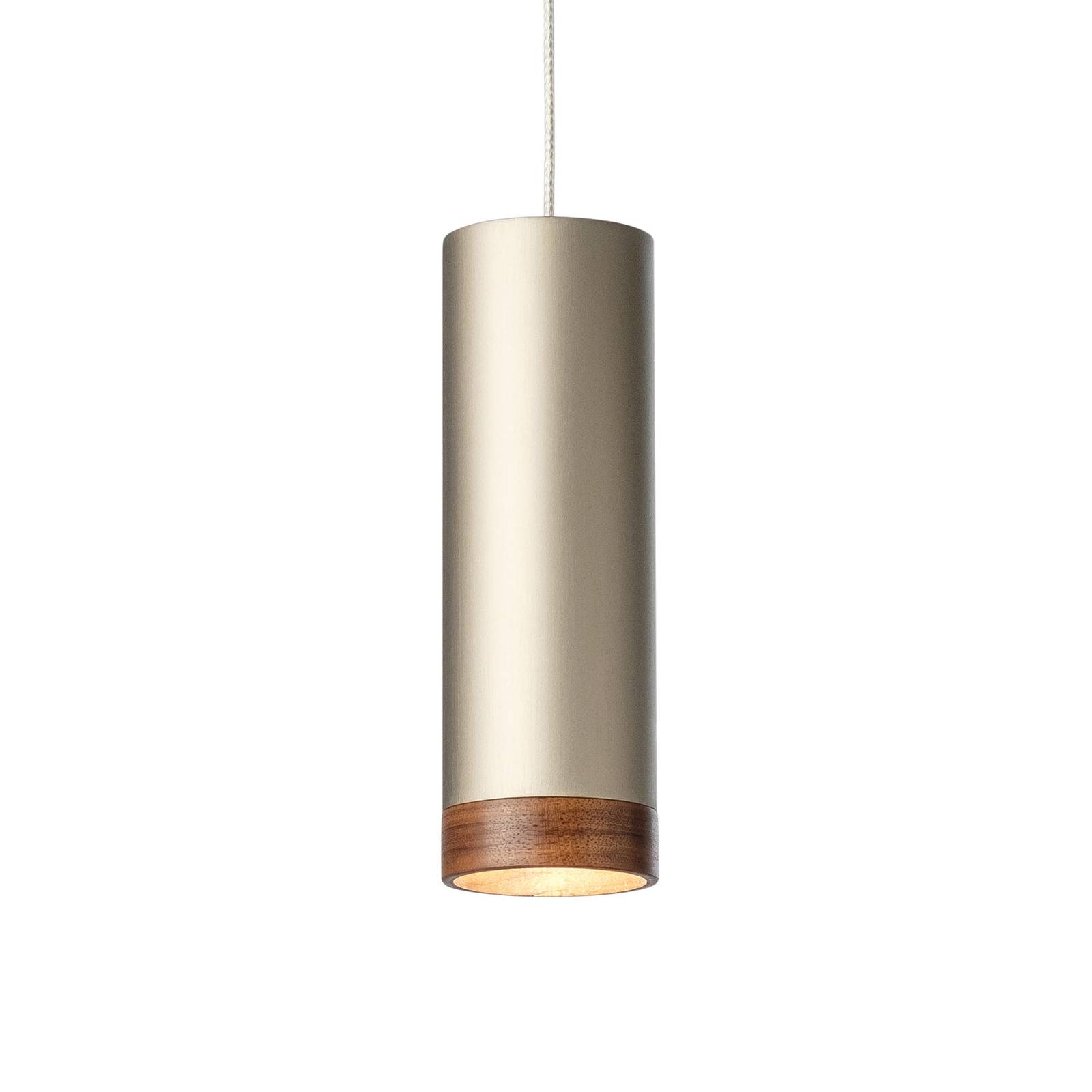 LED-Pendelleuchte PHEB, silberbronze/nussbaum von Domus