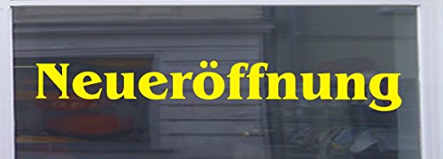 Don Cappello Neueröffnung Schaufensterbeschriftung Aufkleber Werbung Auto Laden 1 Stück 120 cm Gelb von Don Cappello