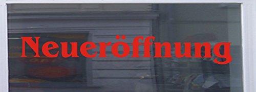 Don Cappello Neueröffnung Schaufensterbeschriftung Aufkleber Werbung Auto Laden 1 Stück 60 cm Rot von Don Cappello