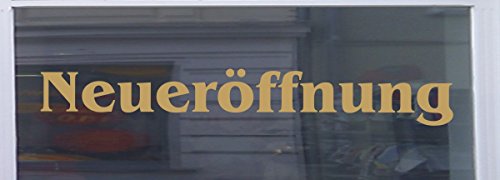 Don Cappello Neueröffnung Schaufensterbeschriftung Aufkleber Werbung Auto Laden Gold 1 Stück 120 cm von Don Cappello