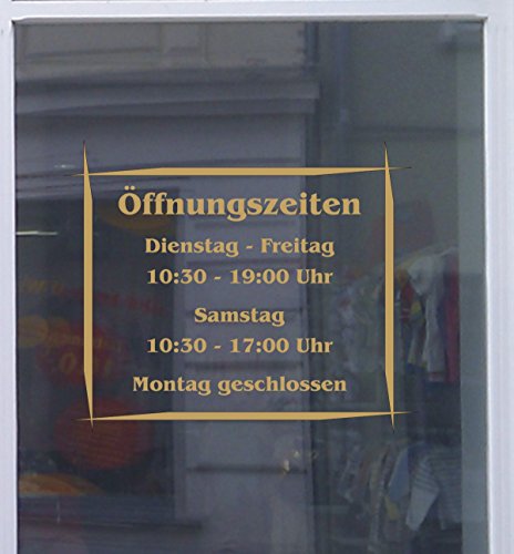 Don Cappello Öffnungszeiten Asia Schaufensterbeschriftung Aufkleber Werbung Laden Geschäft Gold Breite 20 cm von Don Cappello