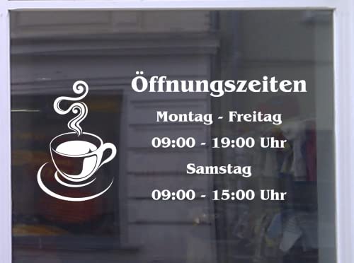 Don Cappello Öffnungszeiten Cafè Schaufensterbeschriftung Aufkleber Werbung Laden Geschäft Gold Breite 58 cm von Don Cappello