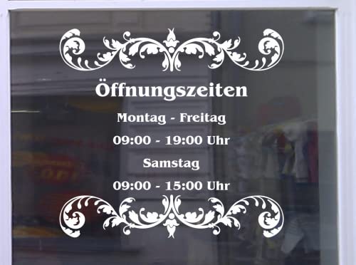 Don Cappello Öffnungszeiten Deluxe Schaufensterbeschriftung Aufkleber Werbung Laden Geschäft Hellgrau Breite 58 cm von Don Cappello
