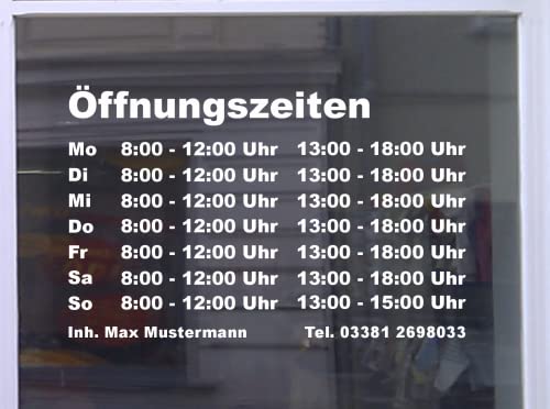 Don Cappello Öffnungszeiten Maxi Schaufensterbeschriftung Aufkleber Werbung Laden Geschäft Apfelgrün Breite 25 cm von Don Cappello