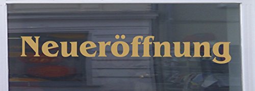 Don Cappello Neueröffnung Schaufensterbeschriftung Aufkleber Werbung Auto Laden Gold 1 Stück 150 cm von Don Cappello