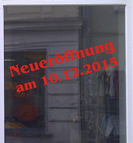 Don Cappello Neueröffnung mit Datum Schaufensterbeschriftung Aufkleber Werbung Auto Laden Rot 1 Stück 80 cm von Don Cappello