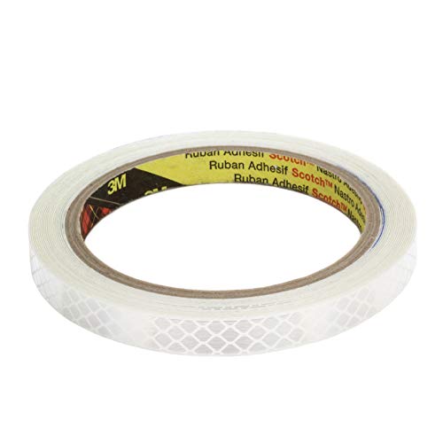 3M Diamond Grade 4090 Reflektorband Scotchlite hochreflektierend mit Mikroprismen RA3 C klebend Reflektierendes Klebeband Reflexfolie Konturmarkierung weiß 10mm x 5 Meter von DonDo