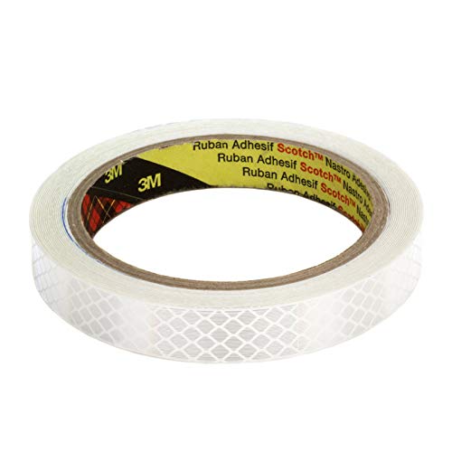 3M Diamond Grade 4090 Reflektorband Scotchlite hochreflektierend mit Mikroprismen RA3 C klebend Reflektierendes Klebeband Reflexfolie Konturmarkierung weiß 15mm x 5 Meter von DonDo