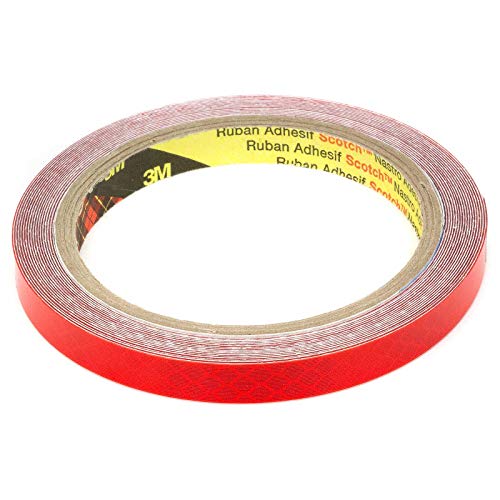 3M Diamond Grade 4092 Reflektorband Scotchlite hochreflektierend mit Mikroprismen RA3 C klebend Reflektierendes Klebeband Reflexfolie Konturmarkierung rot - 10mm x 5 Meter von DonDo