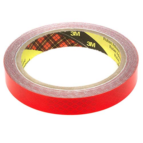 3M Diamond Grade 4092 Reflektorband Scotchlite hochreflektierend mit Mikroprismen RA3 C klebend Reflektierendes Klebeband Reflexfolie Konturmarkierung rot - 15mm x 5 Meter von DonDo