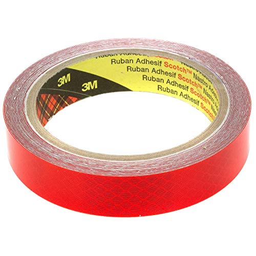 3M Diamond Grade 4092 Reflektorband Scotchlite hochreflektierend mit Mikroprismen RA3 C klebend Reflektierendes Klebeband Reflexfolie Konturmarkierung rot - 20mm x 5 Meter von DonDo