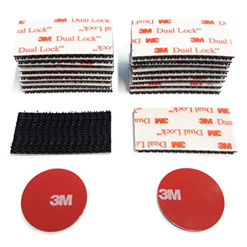 3M Dual Lock SJ3550 Klettband selbstklebend, extra stark, 25,4 mm x 50mm (18 Stück) + Klettpunkte selbstklebend, D30 (2 Stück) - Befestigung ohne Bohren von DonDo