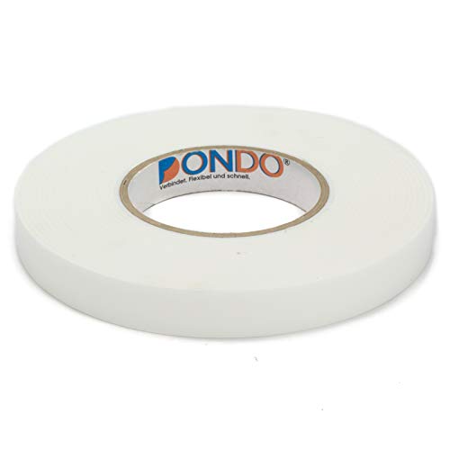 DonDo doppelseitiges Montageklebeband Schaumstoff Klebeband aus PE-Schaum weiß stark klebend 19mm x 7 Meter DonDo doppelseitiges Montageklebeband Schaumstoff Klebeband aus PE-Schaum weiß stark klebend 19mm x 7 Meter von DonDo