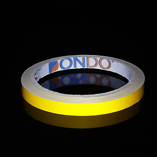 Dondo ULTR-Bright Reflektorband Reflexfolie Klebeband für Sicherheit Warnklebeband Markierung Sicherheitswarnband 10mm x 10m gelb von DonDo