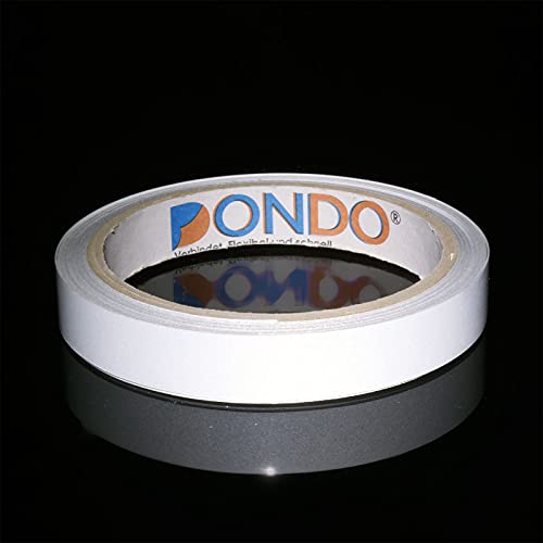 Dondo ULTR-Bright Reflektorband Reflexfolie Klebeband für Sicherheit Warnklebeband Markierung Sicherheitswarnband 15mm x 10m Weiss von DonDo