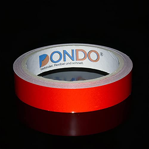 Dondo ULTR-Bright Reflektorband Reflexfolie Klebeband für Sicherheit Warnklebeband Markierung Sicherheitswarnband 20mm x 10m rot von DonDo