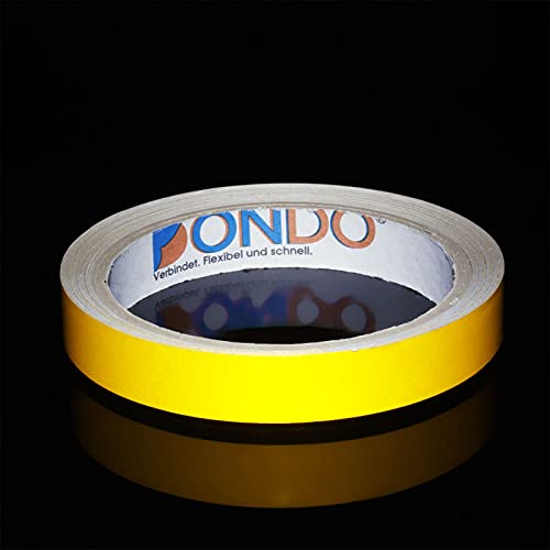 Dondo ULTR-Bright Reflektorband Reflexfolie Klebeband für Sicherheit Warnklebeband Markierung Sicherheitswarnband 15mm x 10m gelb von DonDo