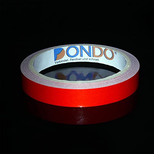 Dondo ULTR-Bright Reflektorband Reflexfolie Klebeband für Sicherheit Warnklebeband Markierung Sicherheitswarnband 15mm x 10m rot von DonDo