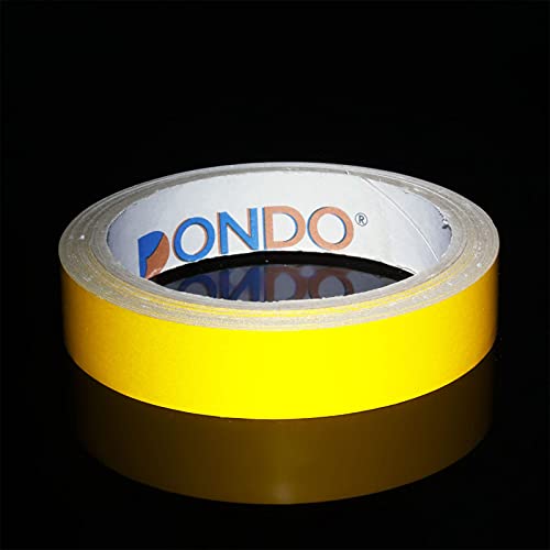 Dondo ULTR-Bright Reflektorband Reflexfolie Klebeband für Sicherheit Warnklebeband Markierung Sicherheitswarnband 20mm x 10m gelb von DonDo