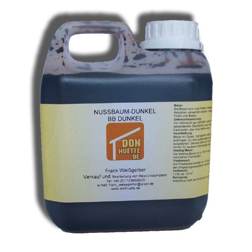 DonHütte Holzbeize Nussbaum-dunkel 1000ml für Möbel und Türen, Wasserbasis, 1 l DonHütte Holzbeize Nussbaum-dunkel 1000ml für Möbel und Türen, Wasserbasis, 1 l von DonHütte