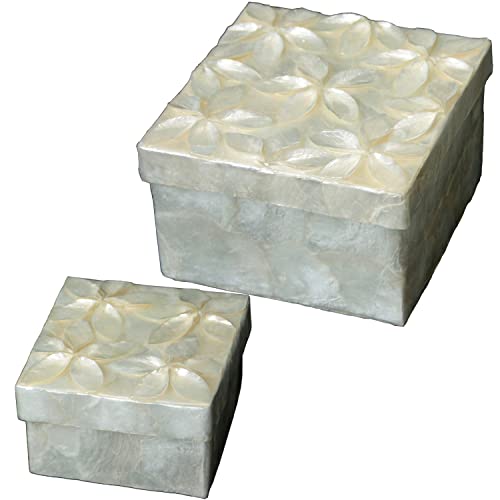 DONREGALOWEB 2er Set quadratische Boxen aus Perlmutt DONREGALOWEB 2er Set quadratische Boxen aus Perlmutt von DonRegaloWeb
